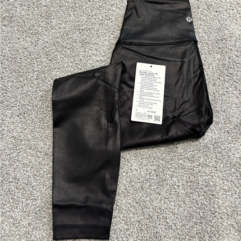 Lululemon Black Wunder Under Shine Leggings